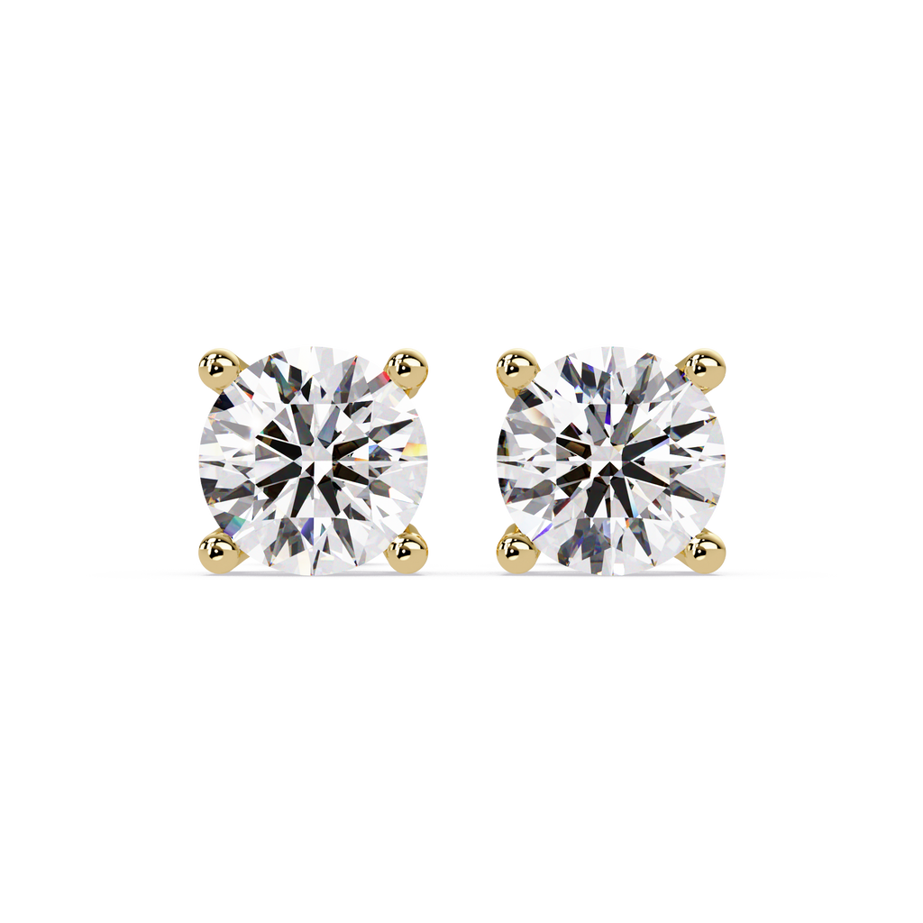 Round Brilliant Cut Solitaire Stud Earrings – 2.57 CTW