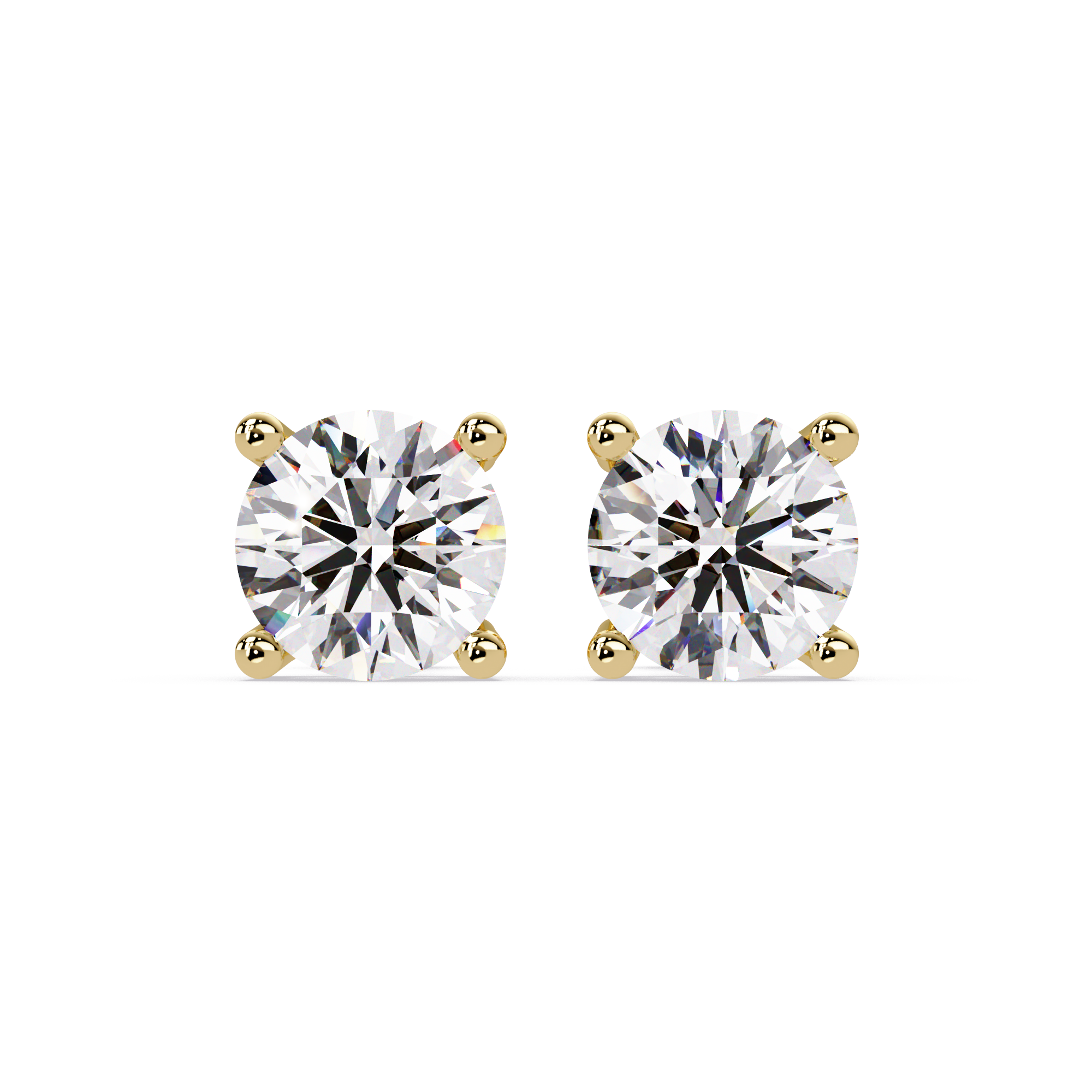 Round Brilliant Cut Solitaire Stud Earrings – 2.57 CTW