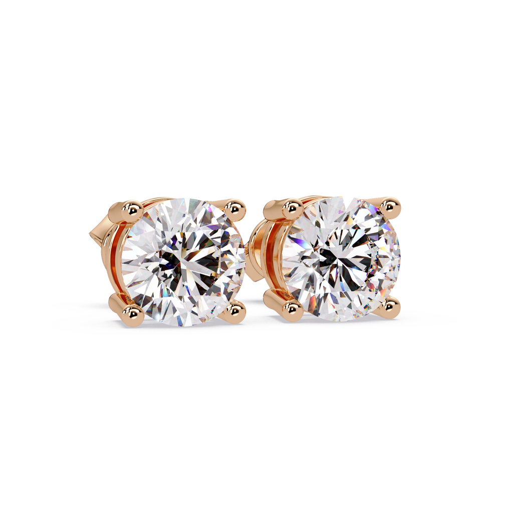 Round Brilliant Cut Solitaire Stud Earrings – 2.57 CTW