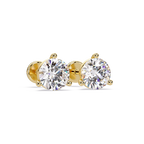 Round Brilliant Solitaire Diamond Stud Earrings – Screw Back | 2.57 CTW | ERCAD-002