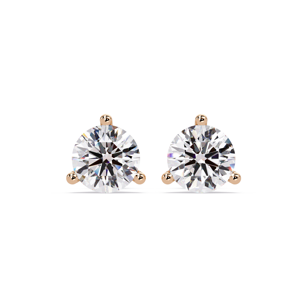 Round Brilliant Solitaire Diamond Stud Earrings – Screw Back | 2.57 CTW | ERCAD-002