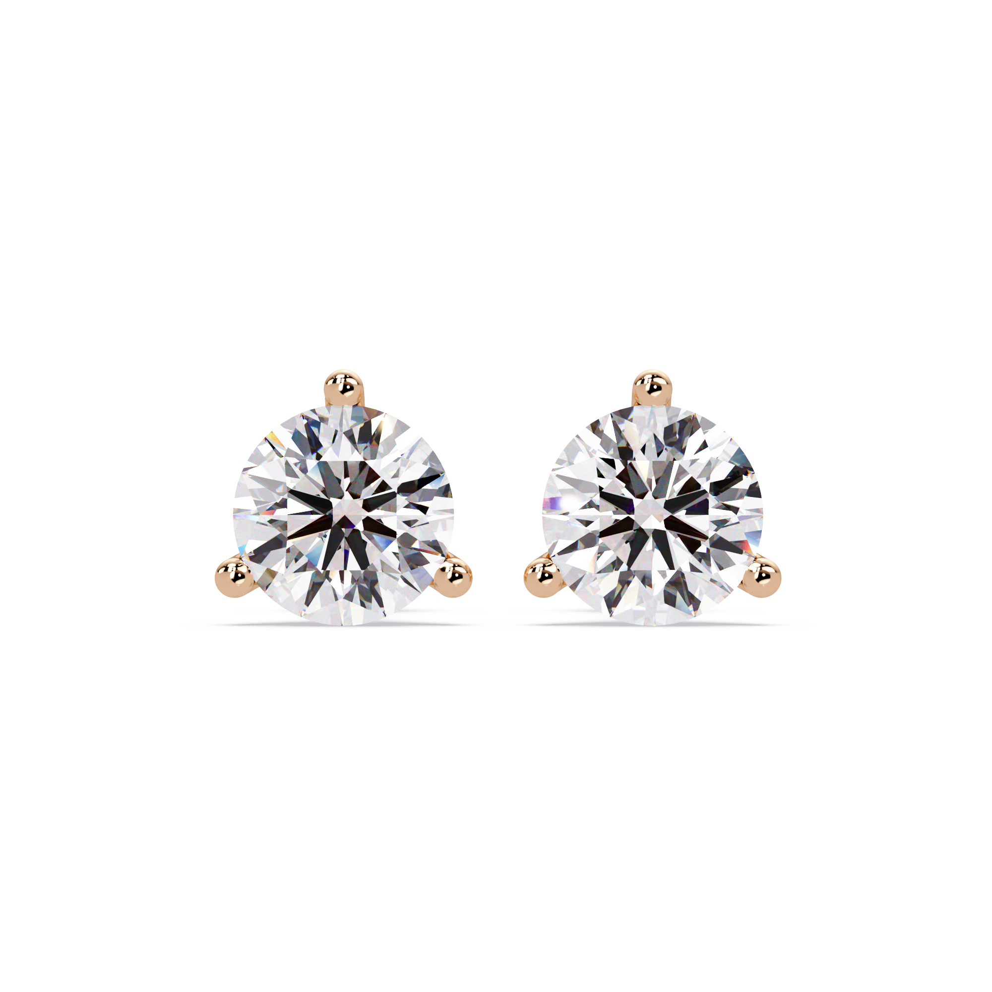 Round Brilliant Solitaire Diamond Stud Earrings – Screw Back | 2.57 CTW | ERCAD-002