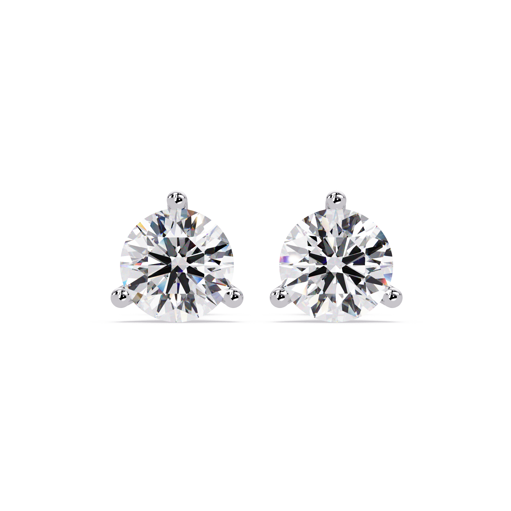 Round Brilliant Solitaire Diamond Stud Earrings – Screw Back | 2.57 CTW | ERCAD-002