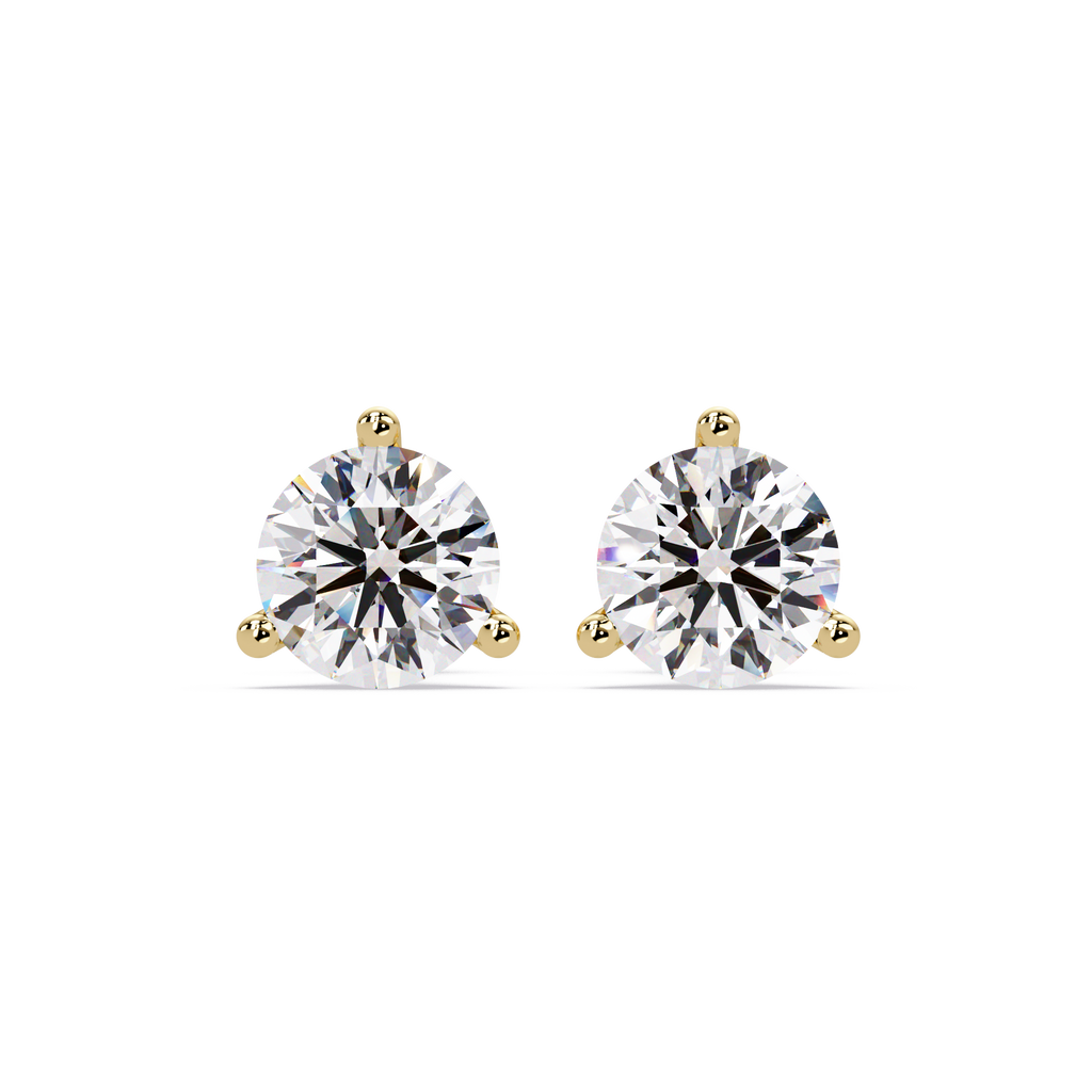 Round Brilliant Solitaire Diamond Stud Earrings – Screw Back | 2.57 CTW | ERCAD-002