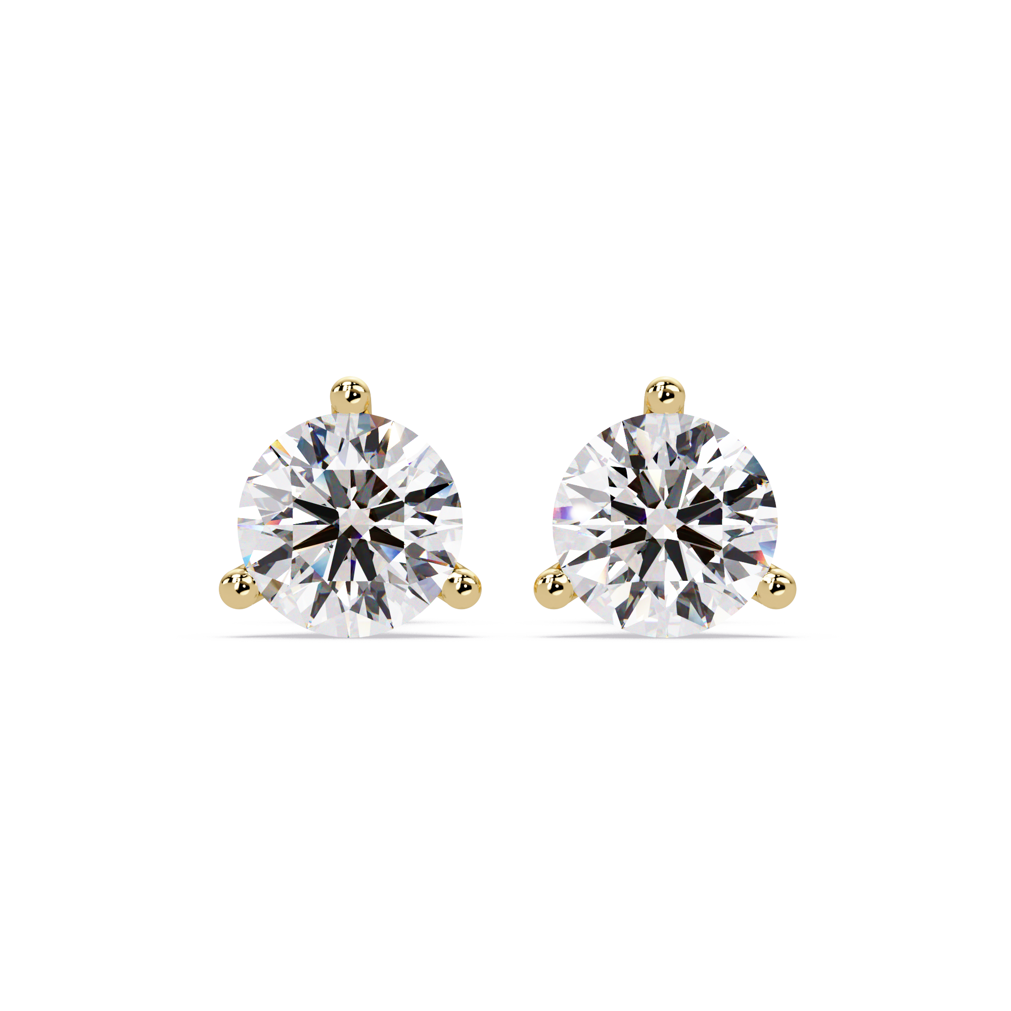Round Brilliant Solitaire Diamond Stud Earrings – Screw Back | 2.57 CTW | ERCAD-002