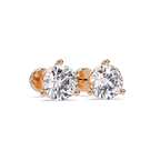 Round Brilliant Solitaire Diamond Stud Earrings – Screw Back | 2.57 CTW | ERCAD-002