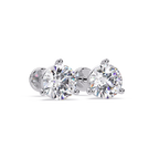 Round Brilliant Solitaire Diamond Stud Earrings – Screw Back | 2.57 CTW | ERCAD-002