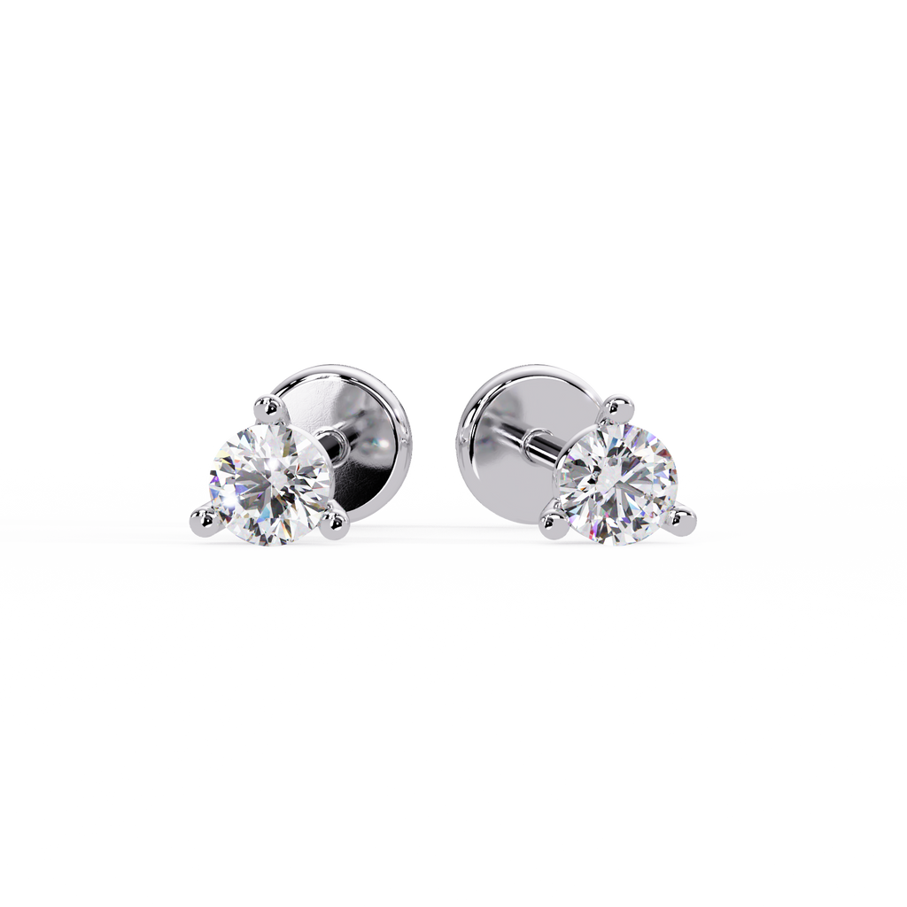 Classic Solitaire Diamond Stud Earrings