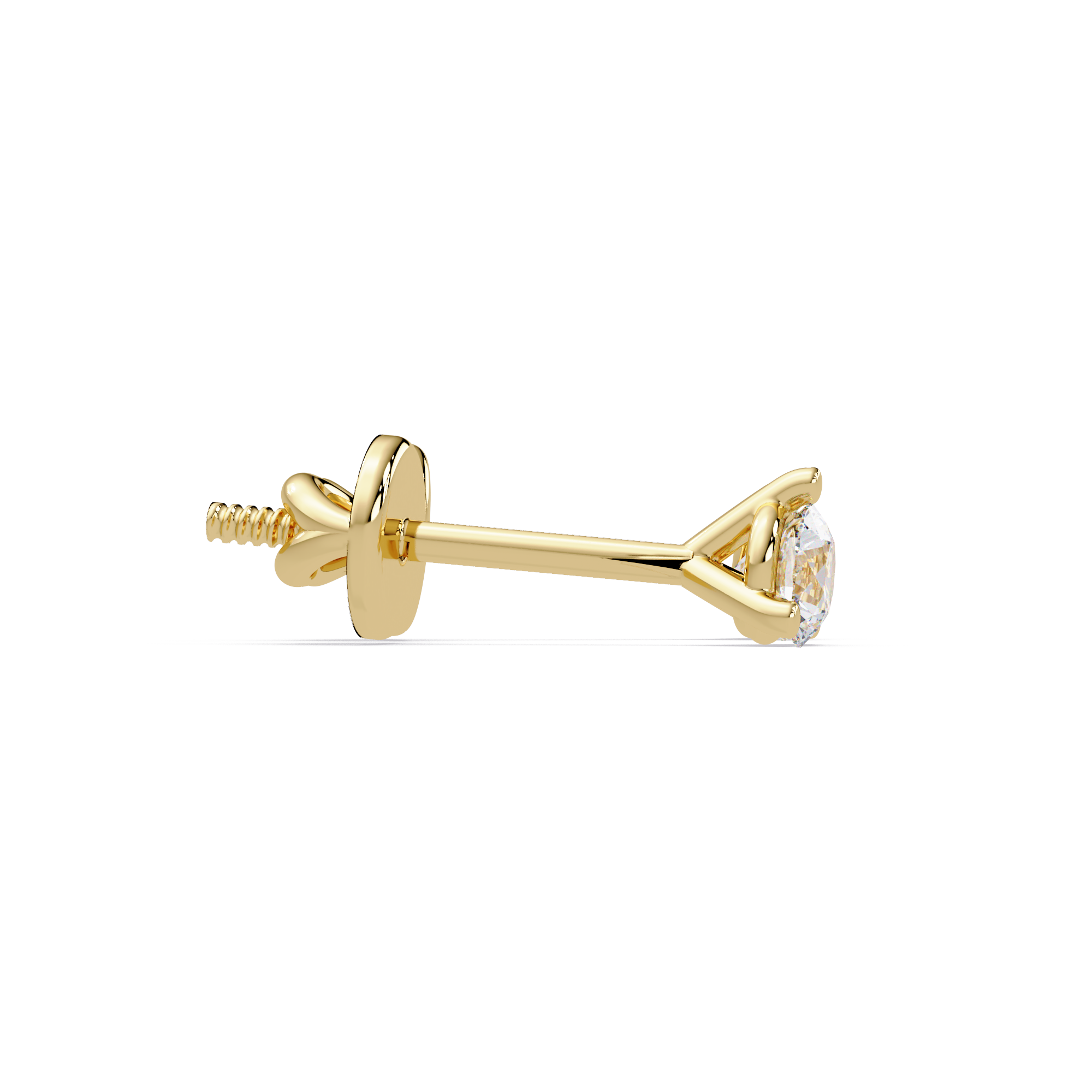Classic Round Solitaire Diamond Stud Earrings | 6 Prong | 14K & 18K Gold