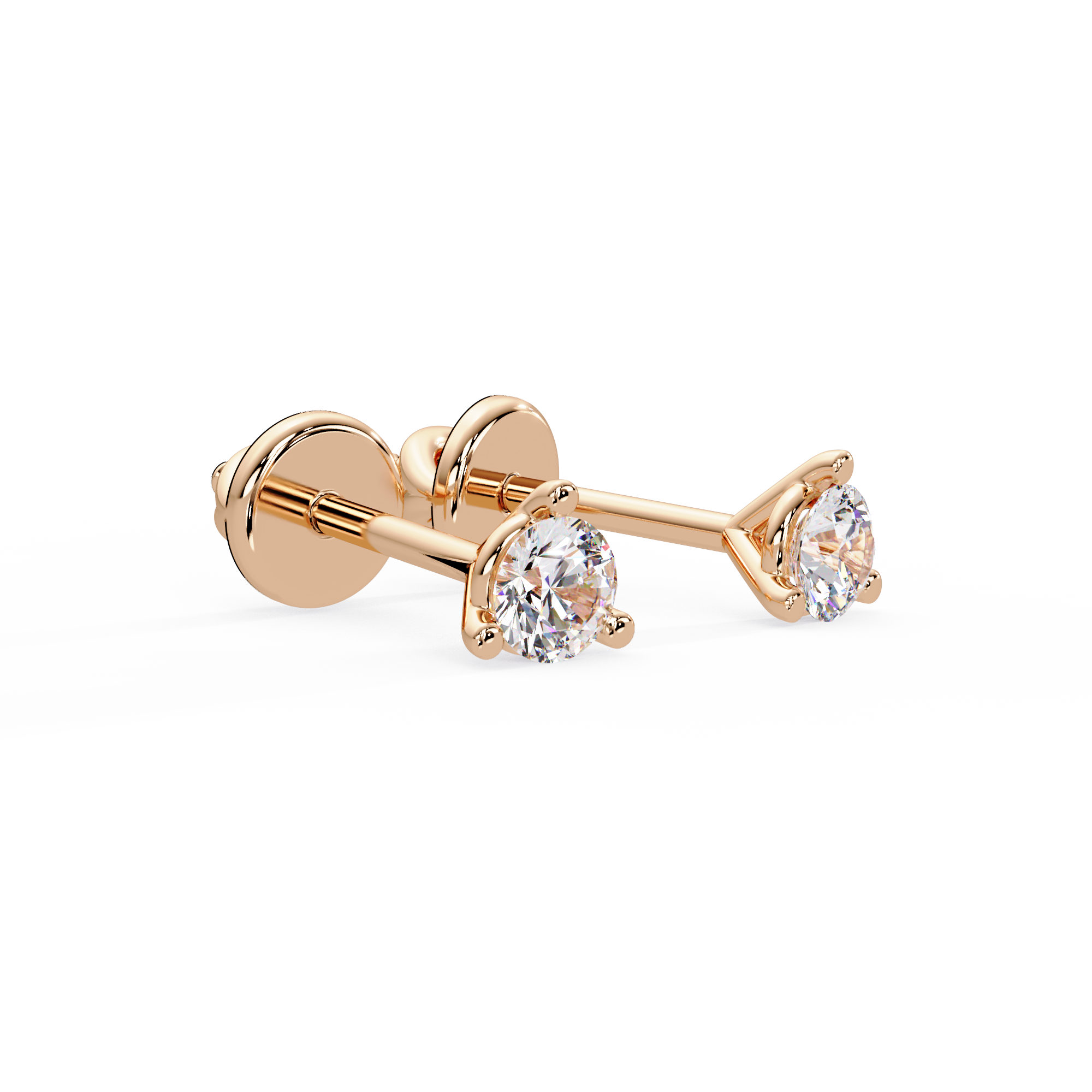 Classic Solitaire Diamond Stud Earrings