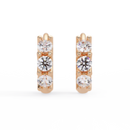 Three Stone Marquise Diamond Hoop Earrings