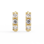 Three Stone Marquise Diamond Hoop Earrings