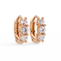 Three Stone Marquise Diamond Hoop Earrings
