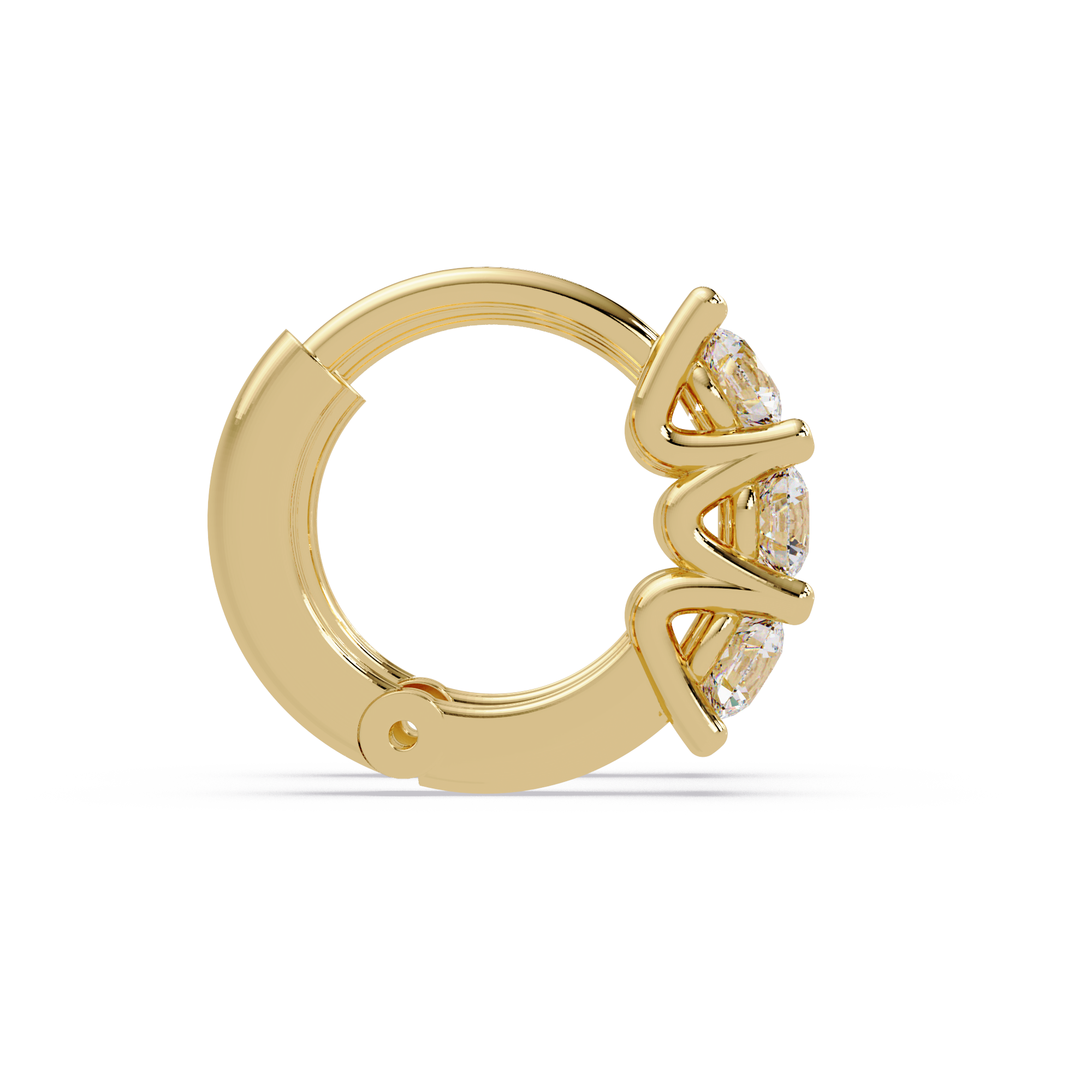 Three Stone Marquise Diamond Hoop Earrings