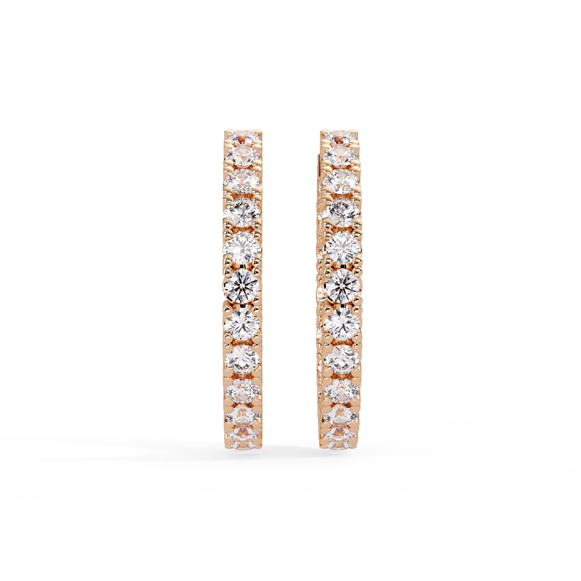 Classic Diamond Hoop Earrings – Round Cut