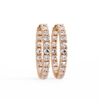 Classic Diamond Hoop Earrings – Round Cut