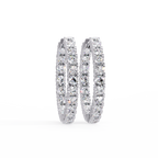 Classic Diamond Hoop Earrings – Round Cut