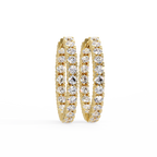 Classic Diamond Hoop Earrings – Round Cut