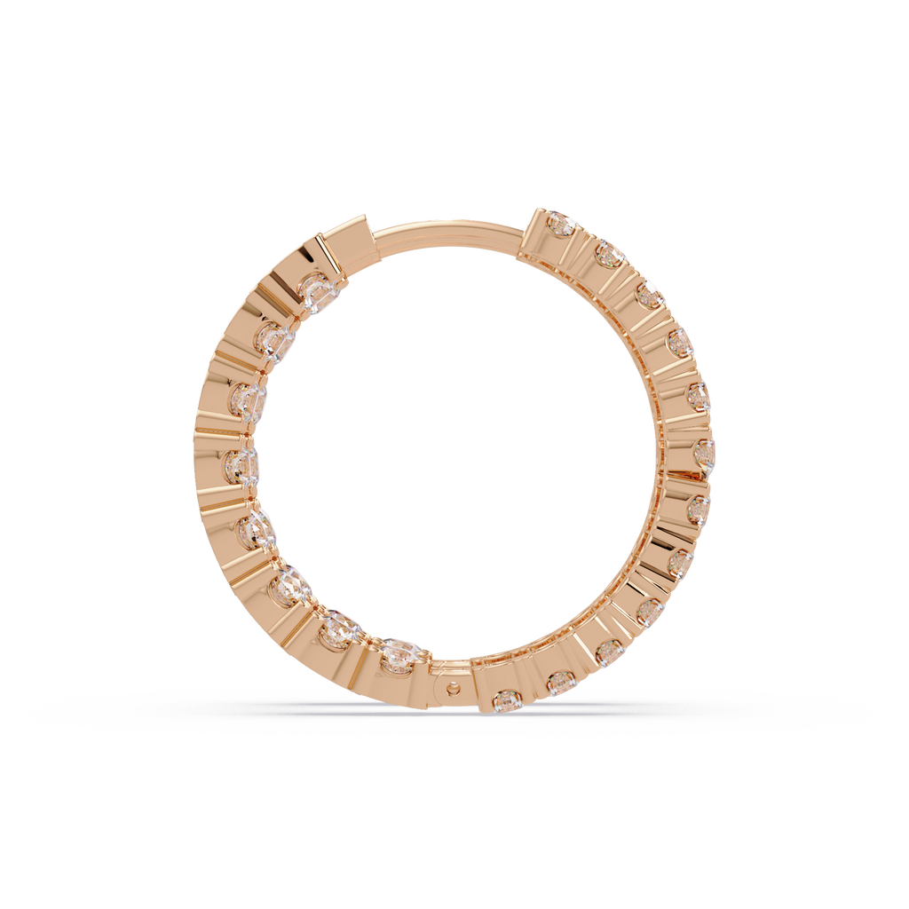 Classic Diamond Hoop Earrings – Round Cut