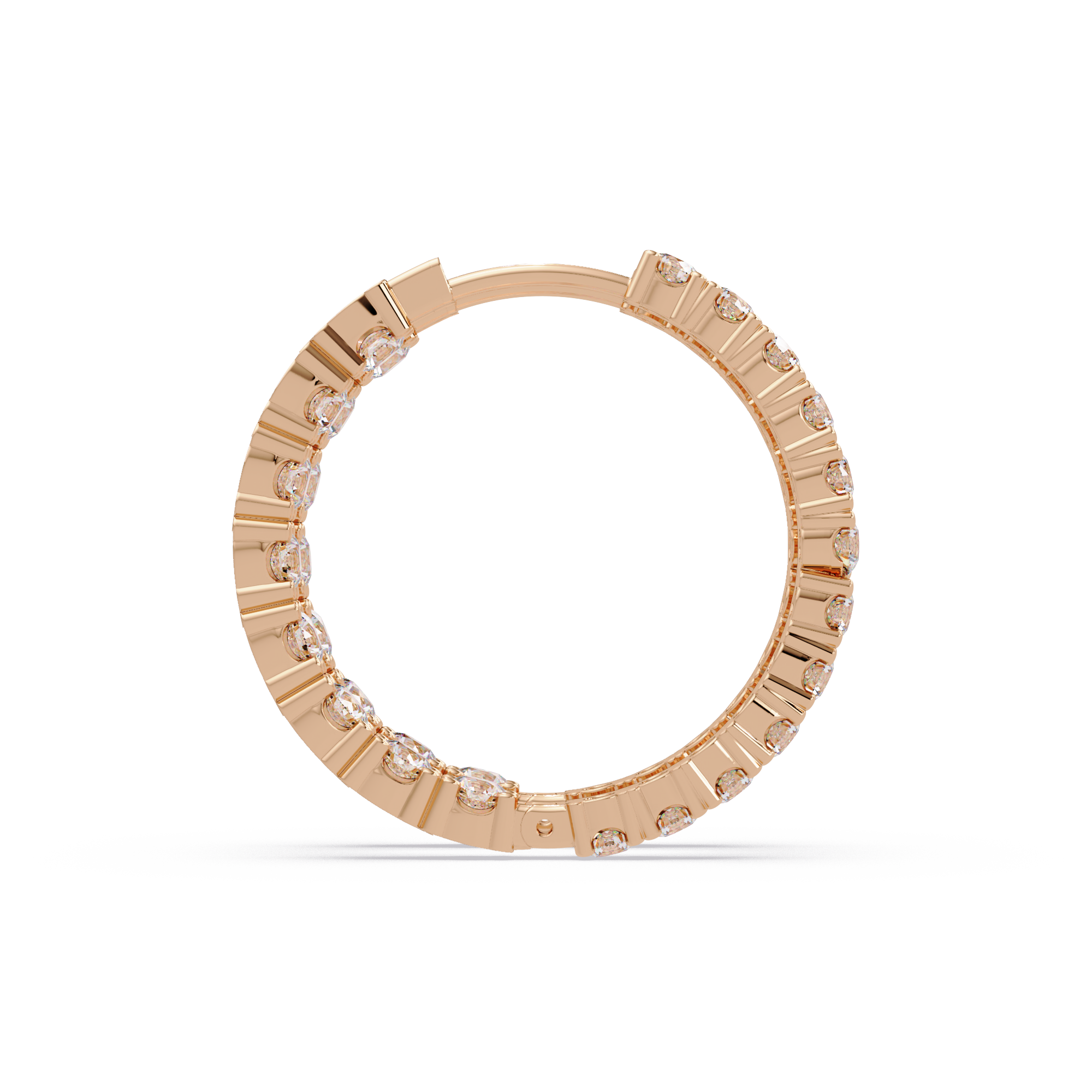 Classic Diamond Hoop Earrings – Round Cut