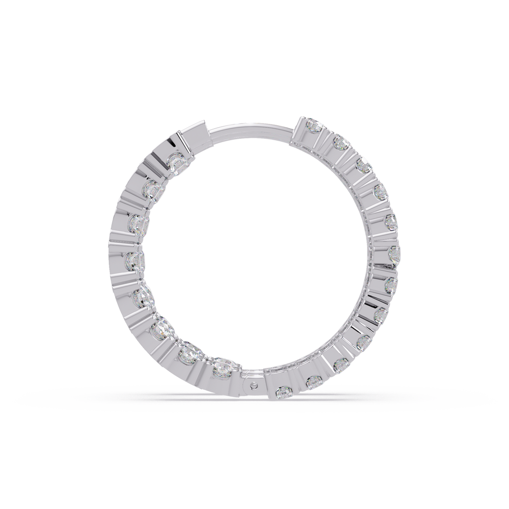 Classic Diamond Hoop Earrings – Round Cut
