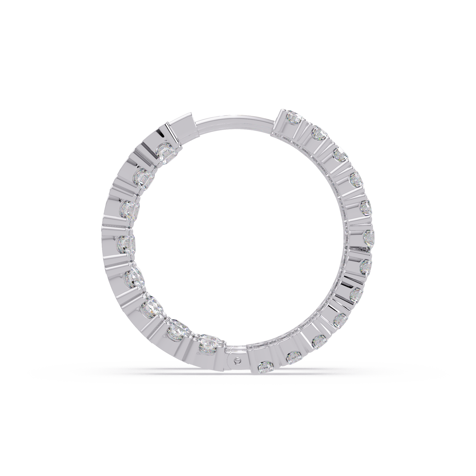 Classic Diamond Hoop Earrings – Round Cut