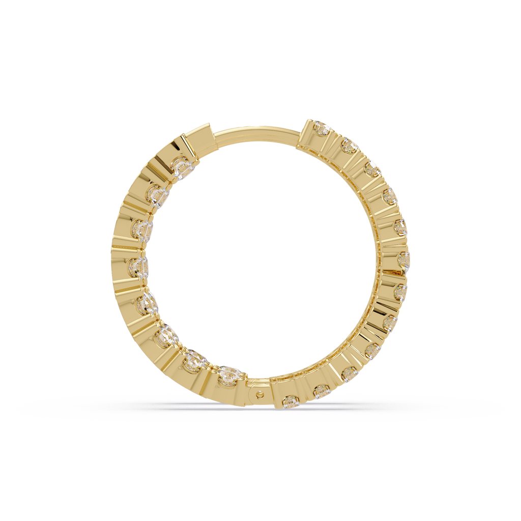 Classic Diamond Hoop Earrings – Round Cut