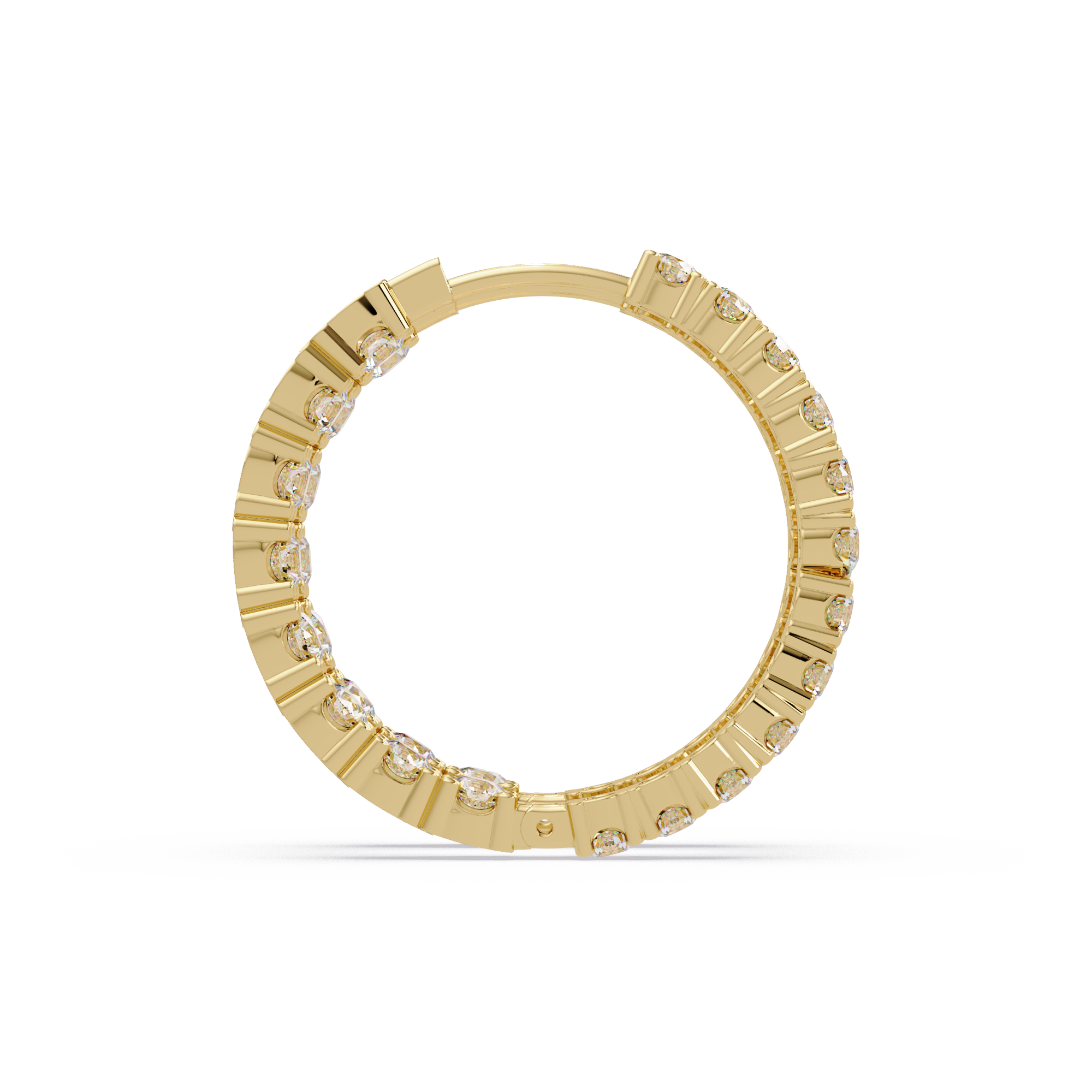 Classic Diamond Hoop Earrings – Round Cut