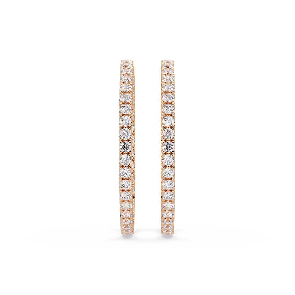 Classic Diamond Hoop Earrings – Round Cut