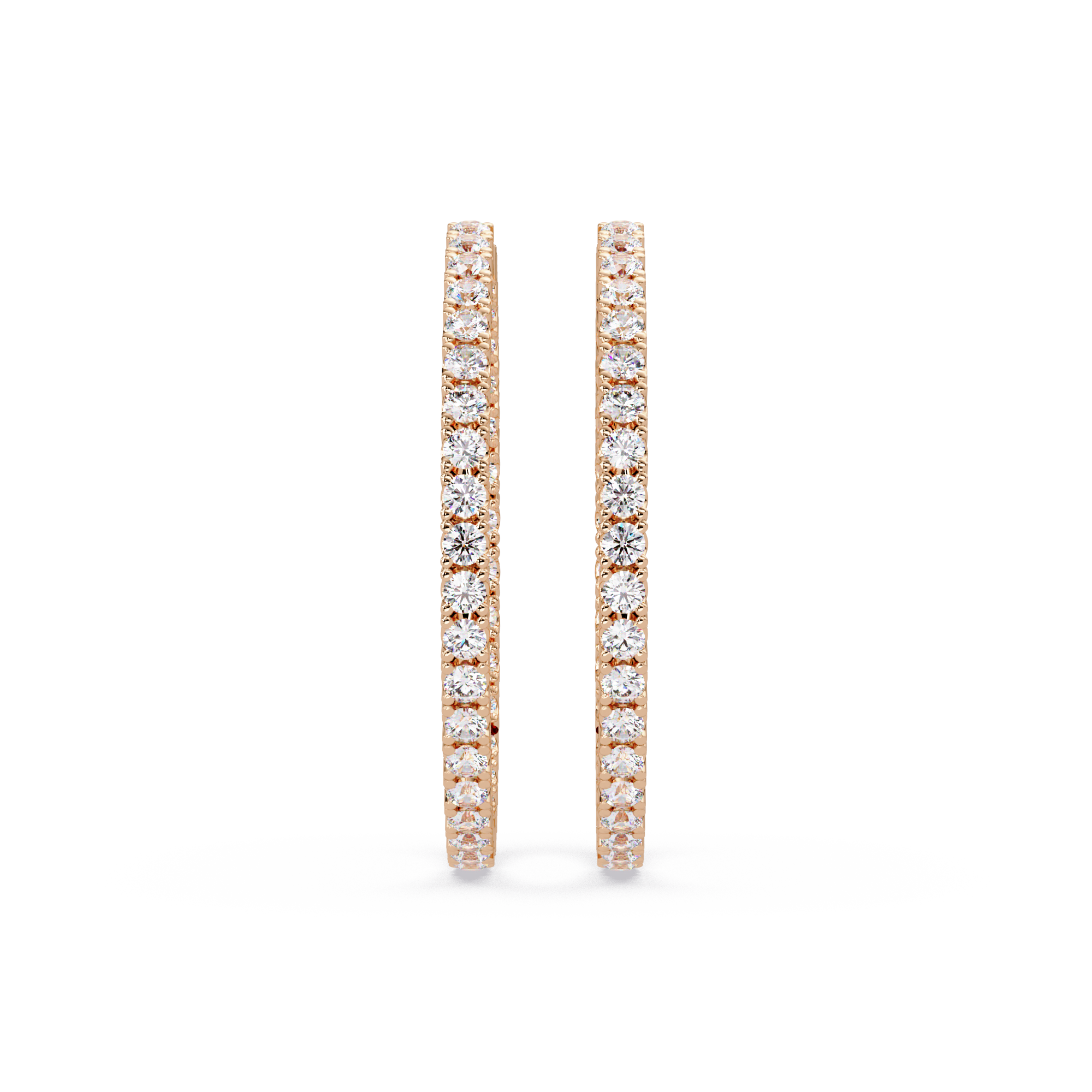 Classic Diamond Hoop Earrings – Round Cut