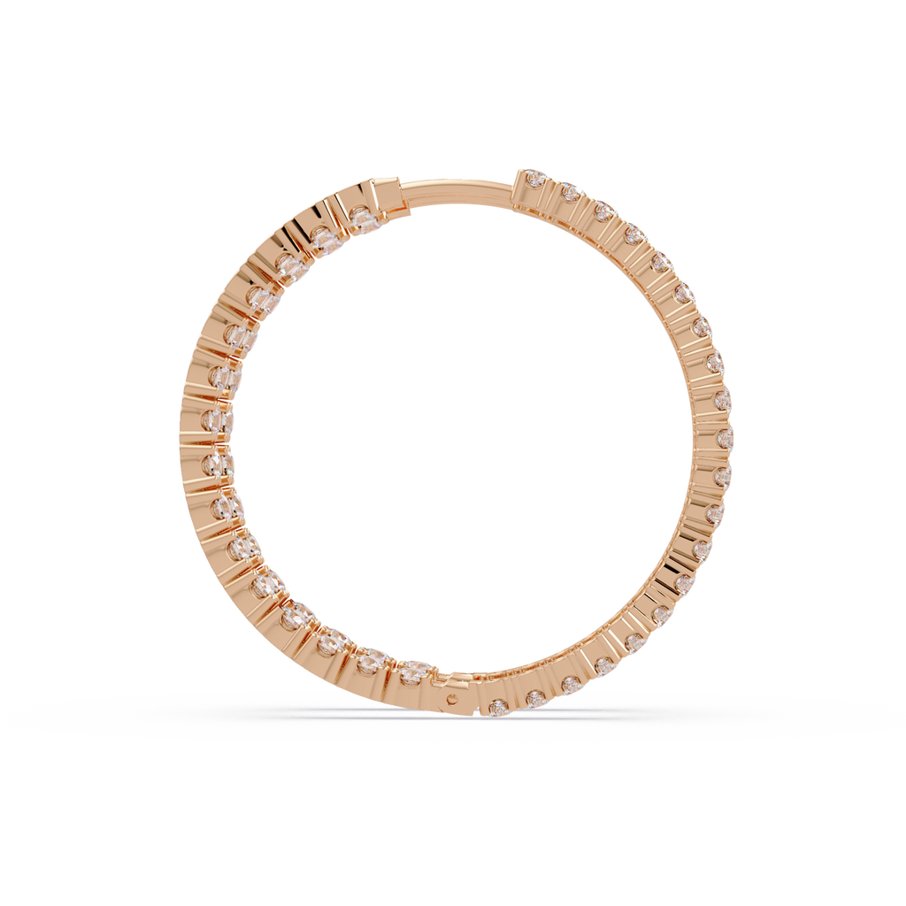 Classic Diamond Hoop Earrings – Round Cut