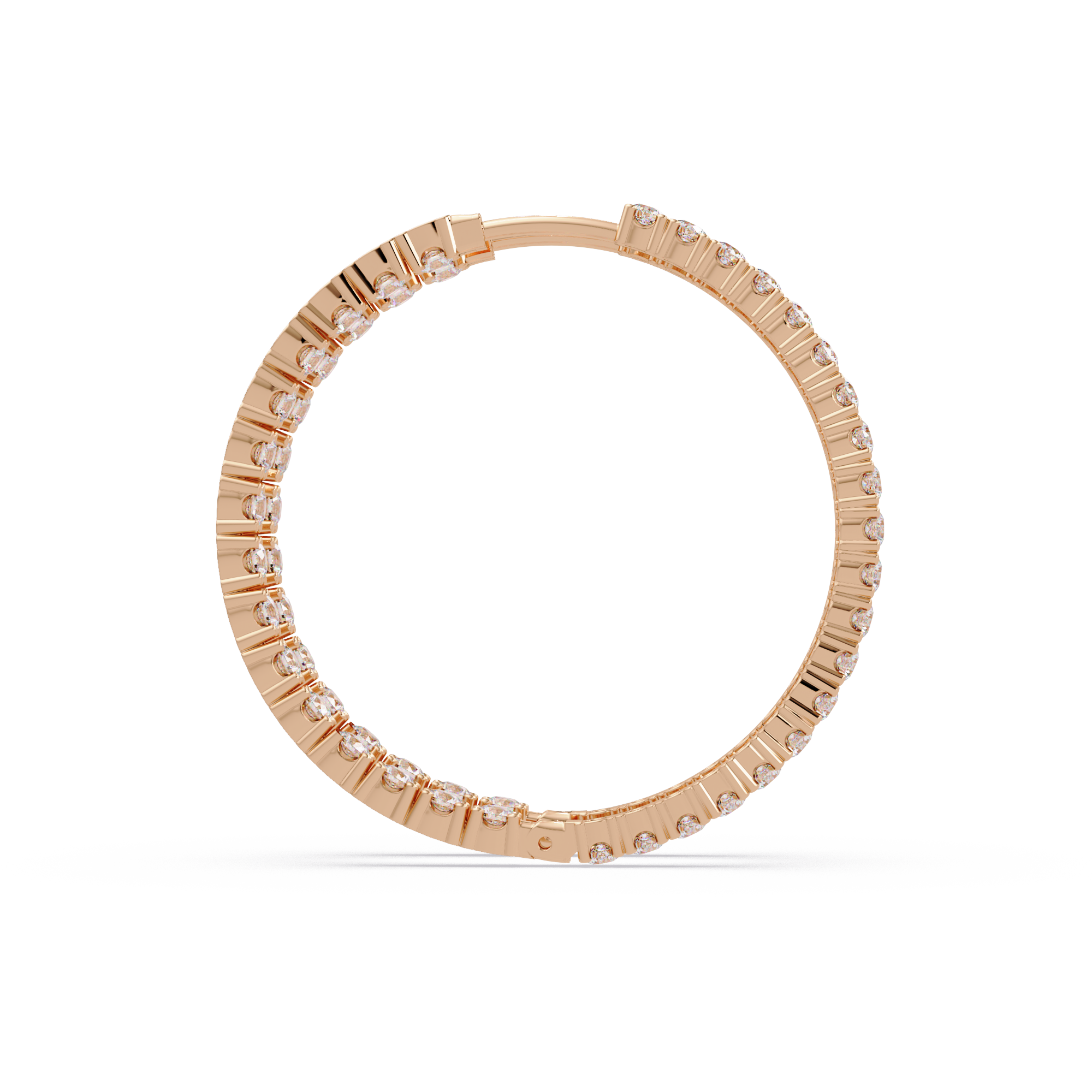 Classic Diamond Hoop Earrings – Round Cut