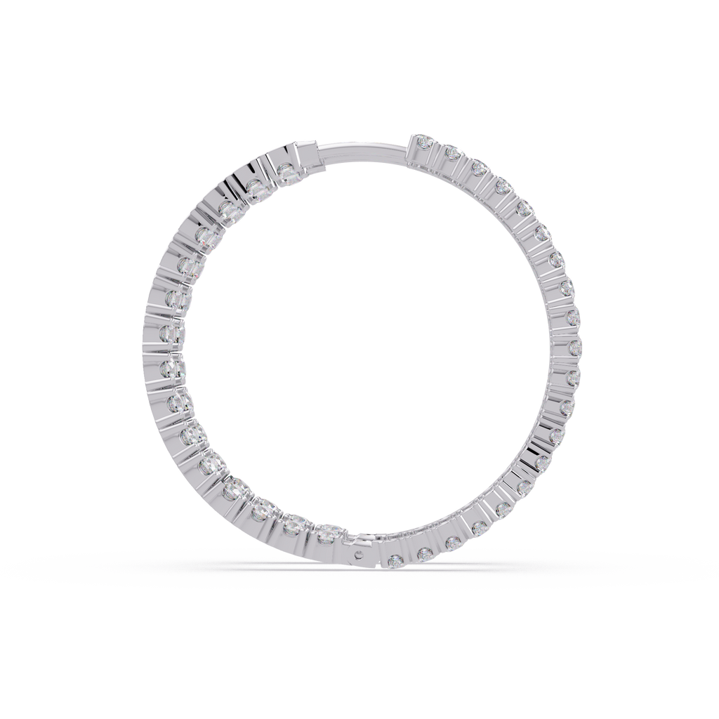 Classic Diamond Hoop Earrings – Round Cut