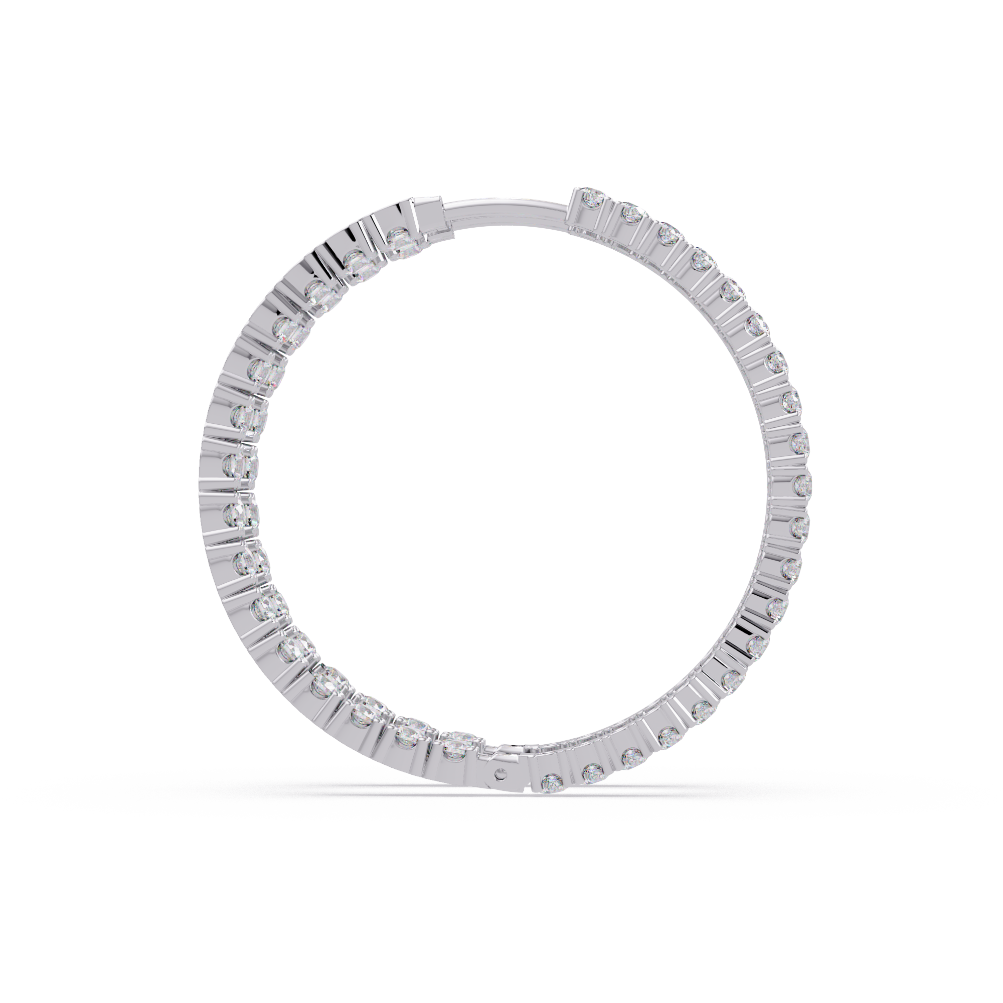 Classic Diamond Hoop Earrings – Round Cut