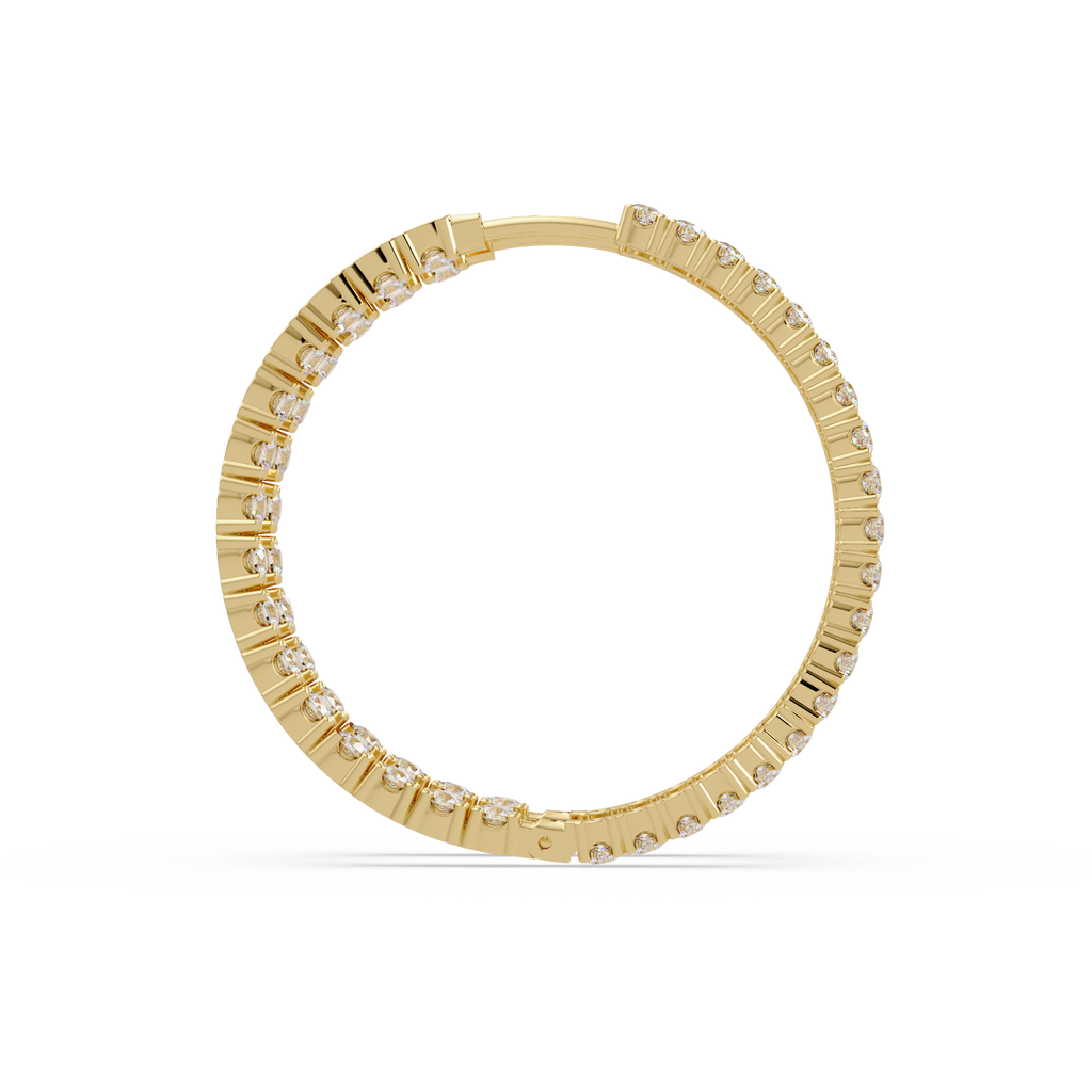 Classic Diamond Hoop Earrings – Round Cut