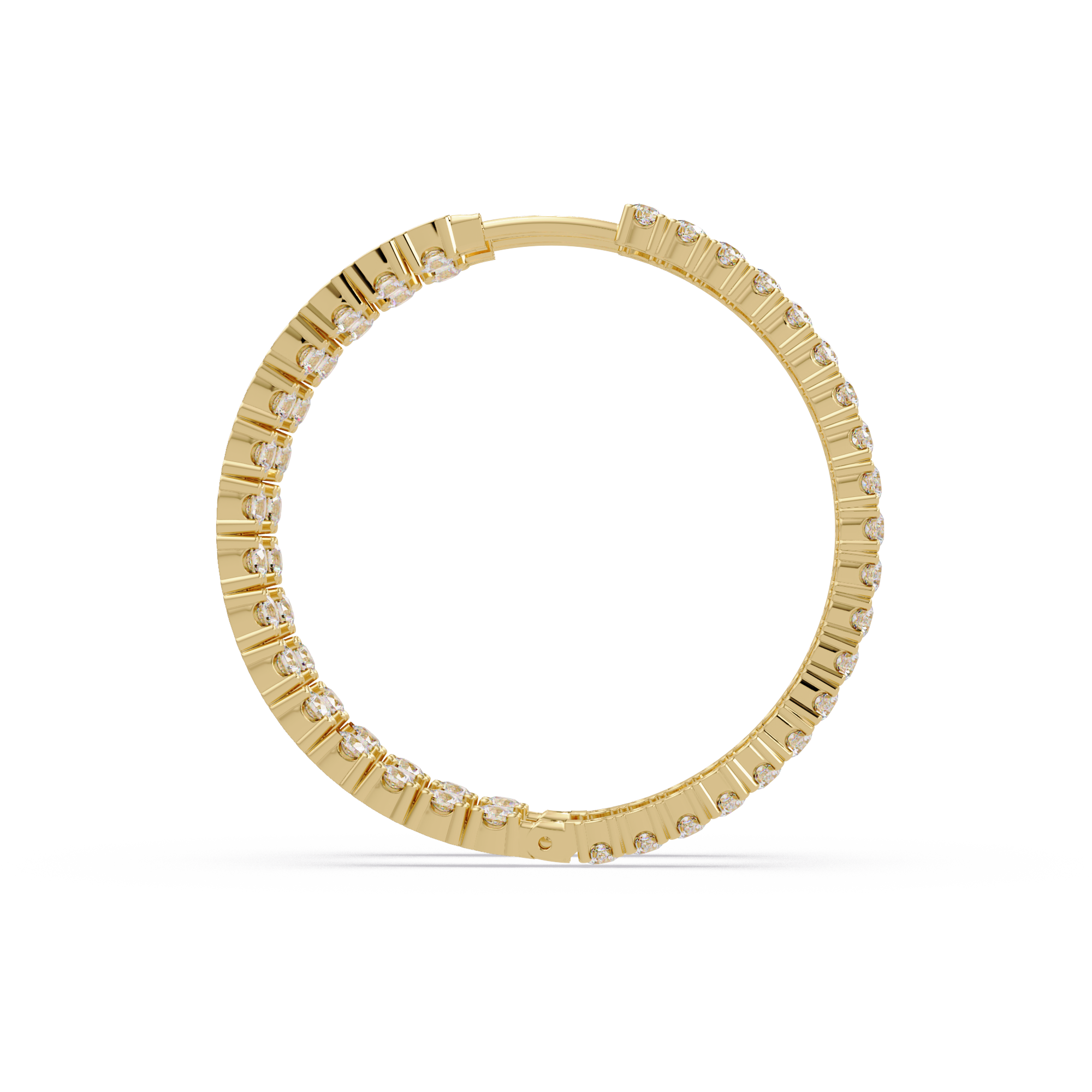Classic Diamond Hoop Earrings – Round Cut
