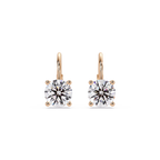 Classic Round Solitaire Diamond Leverback Earrings