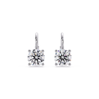 Classic Round Solitaire Diamond Leverback Earrings