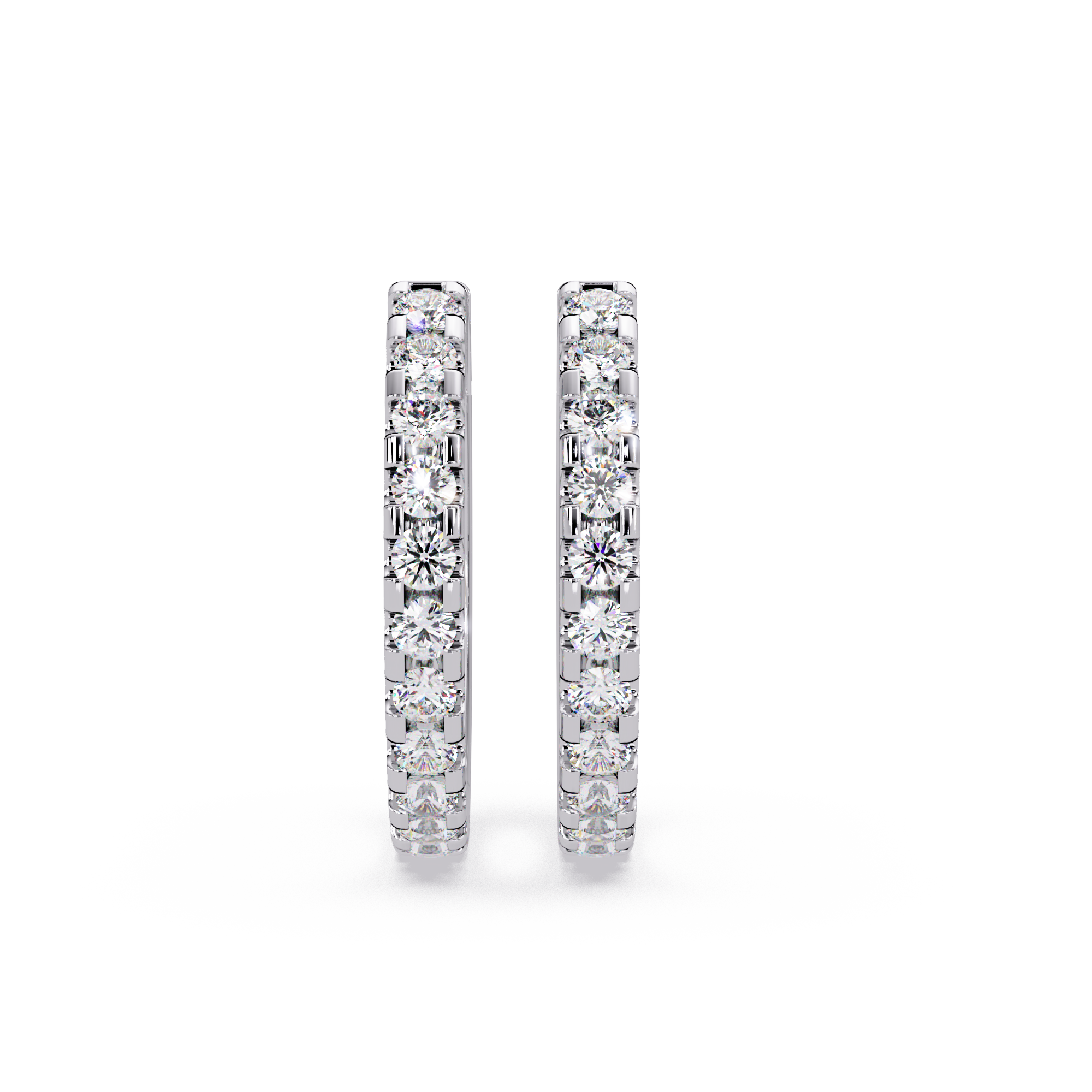 Classic Round Diamond Hoop Earrings