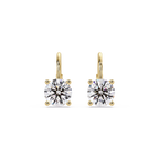 Classic Round Solitaire Diamond Leverback Earrings