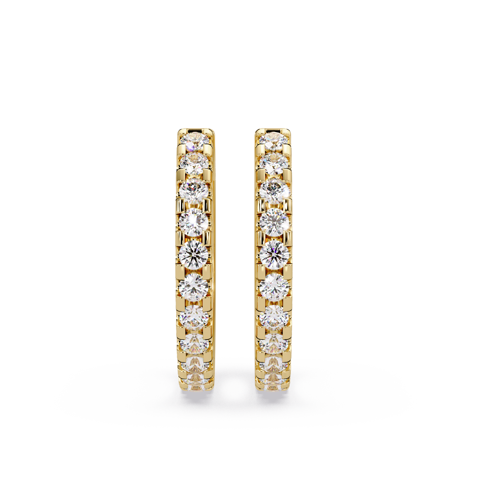 Classic Round Diamond Hoop Earrings