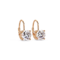 Classic Round Solitaire Diamond Leverback Earrings