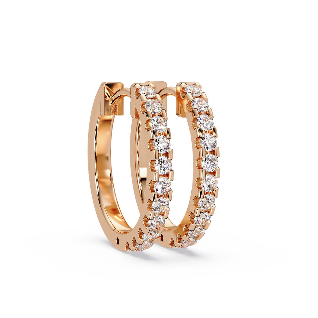 Classic Round Diamond Hoop Earrings