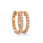 Classic Round Diamond Hoop Earrings