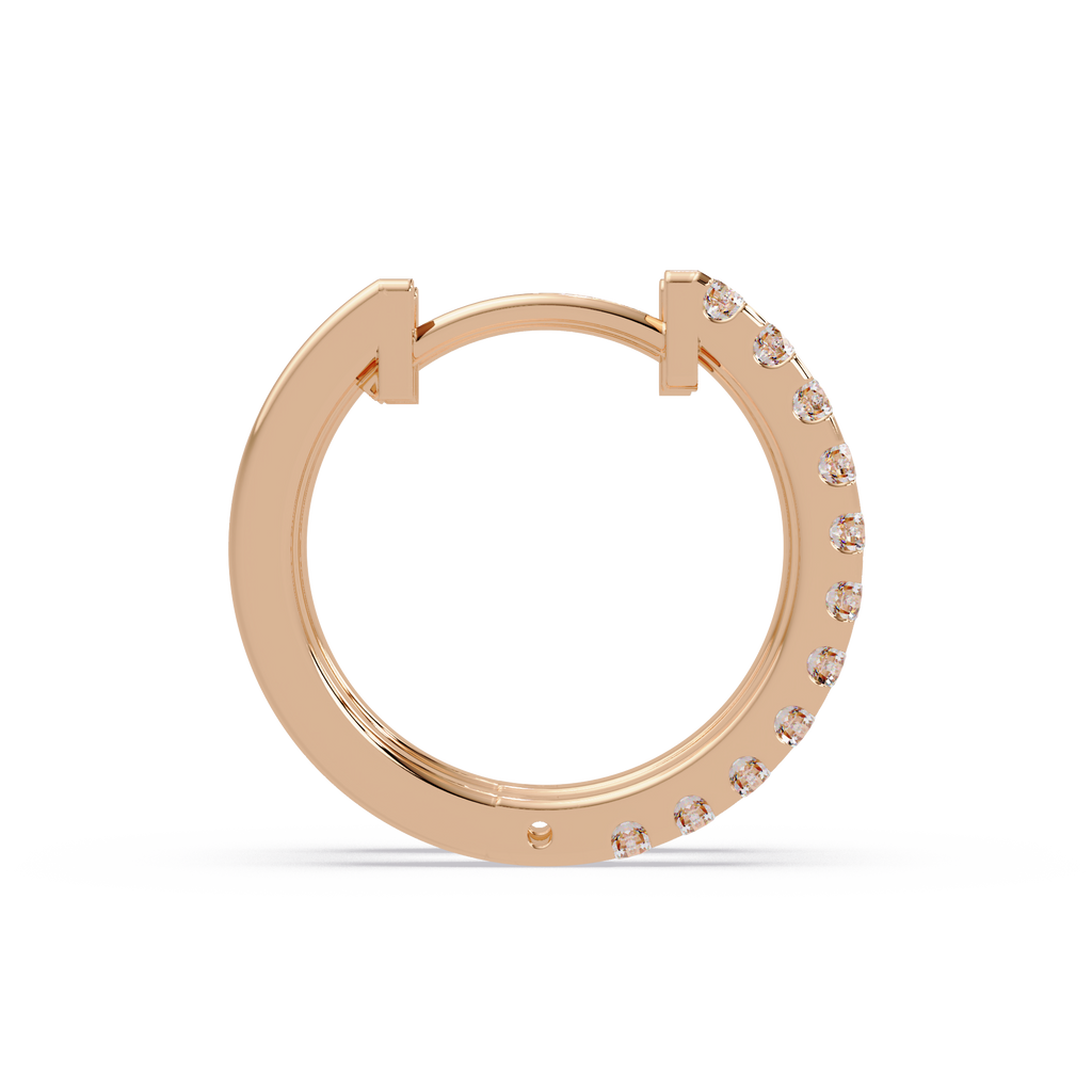 Classic Round Diamond Hoop Earrings
