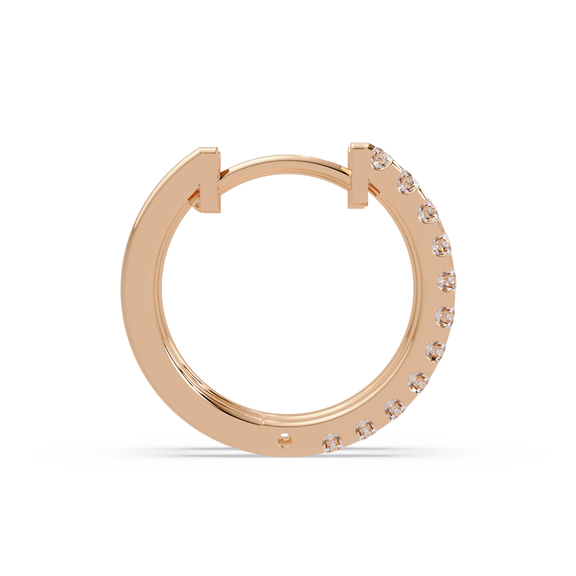 Classic Round Diamond Hoop Earrings