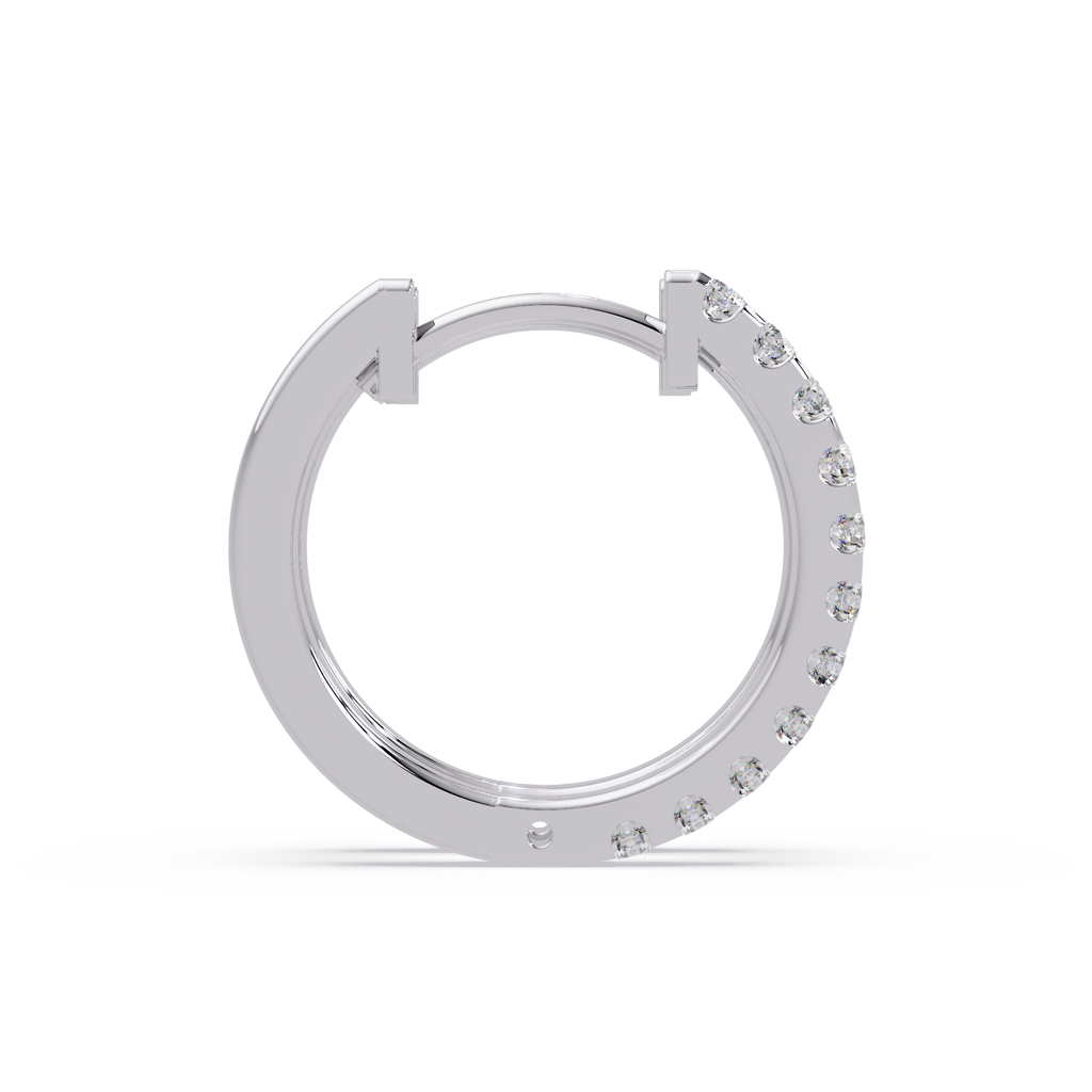 Classic Round Diamond Hoop Earrings
