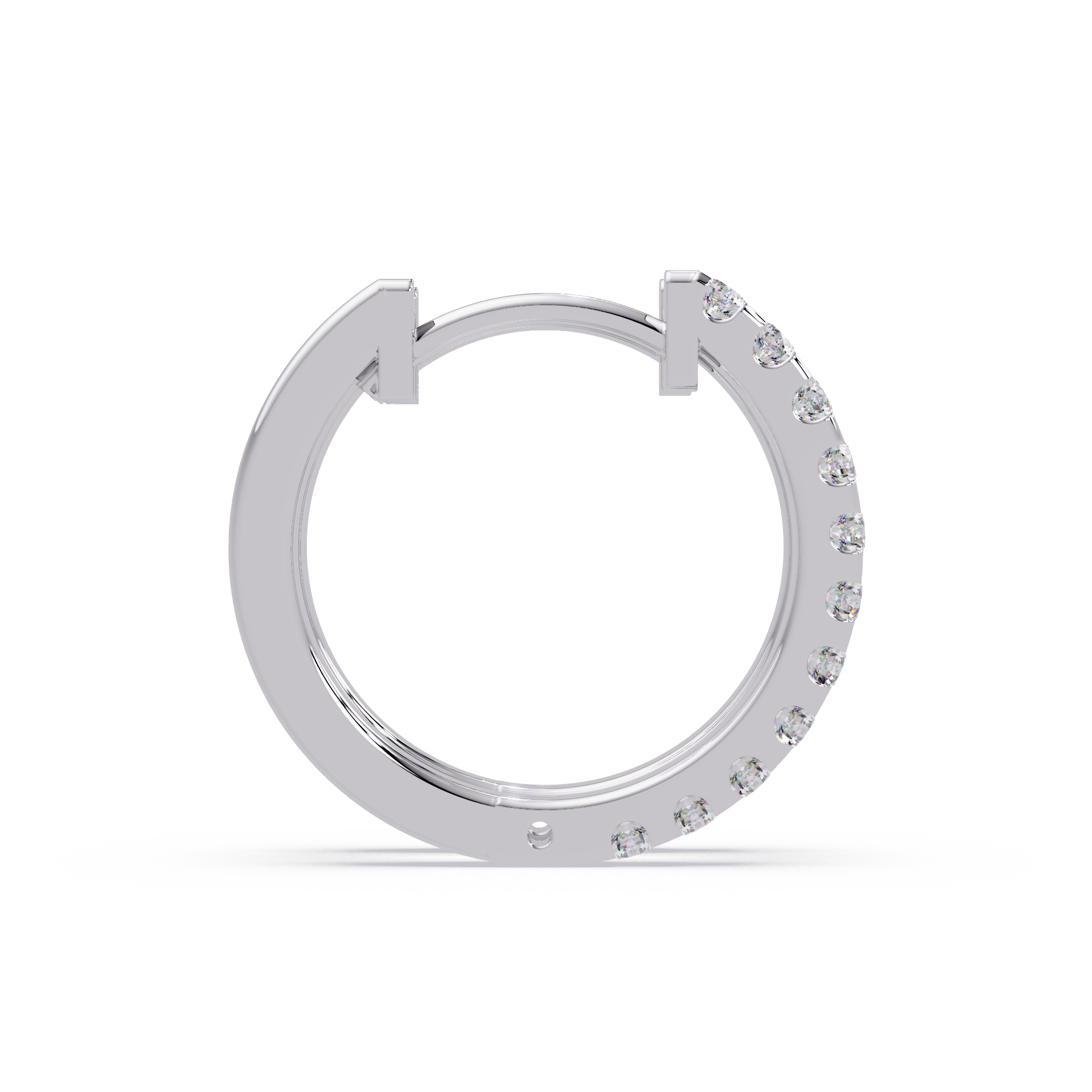 Classic Round Diamond Hoop Earrings