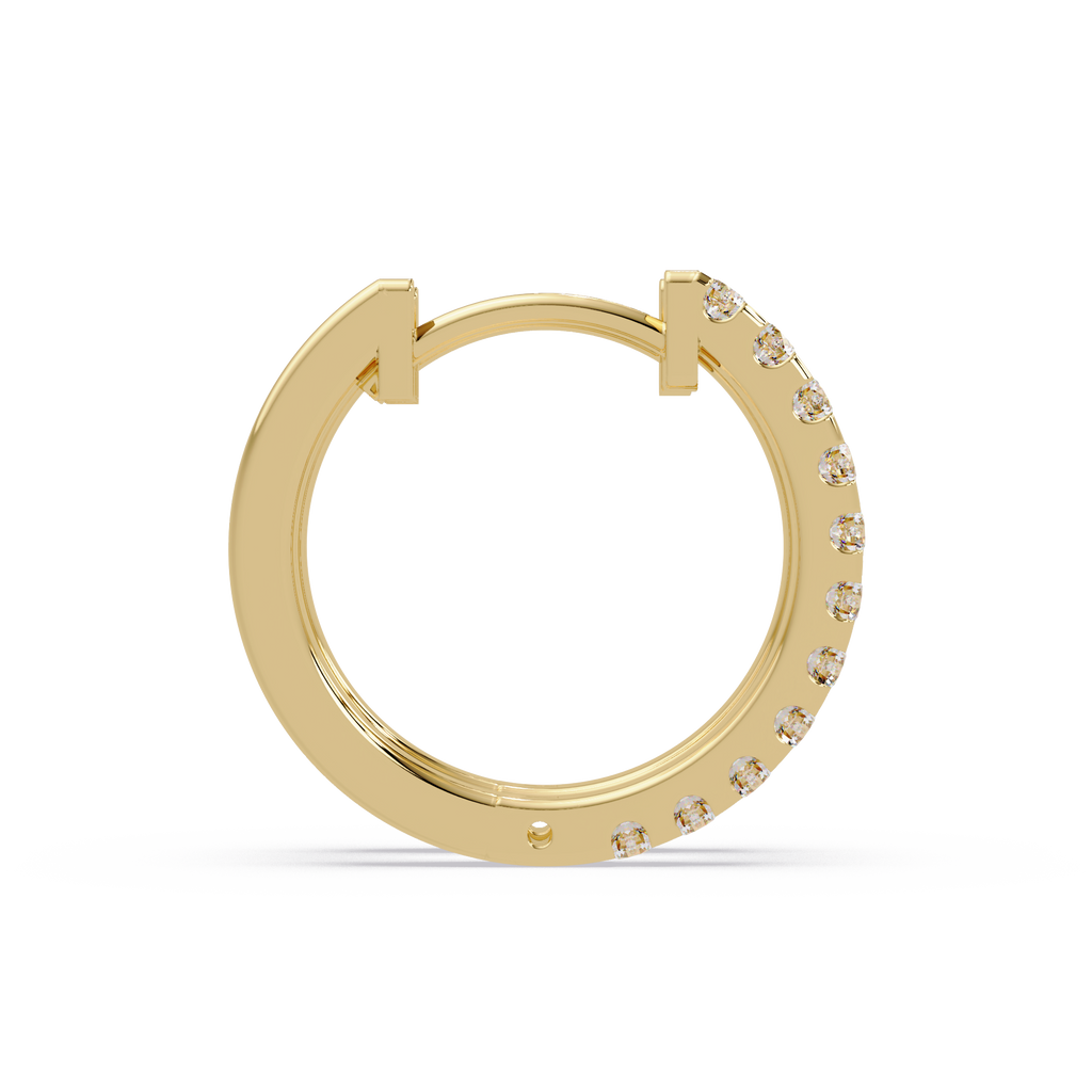 Classic Round Diamond Hoop Earrings