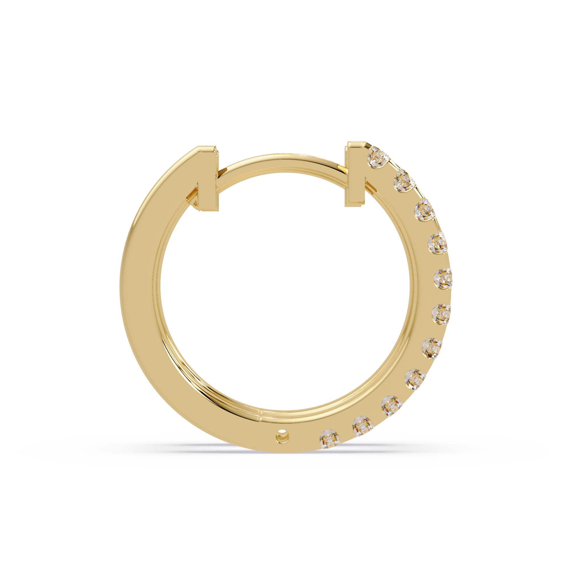 Classic Round Diamond Hoop Earrings